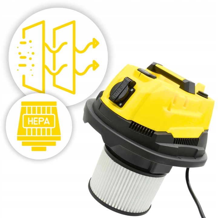 ODKURZACZ PRZEMYSŁOWY BEZWORKOWY Z OTRZĄSACZEM DO GIPSU SUCHO MOKRO