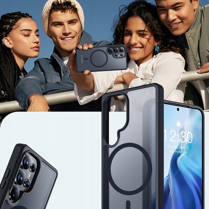 Etui CASE do Samsung Galaxy S25 ULTRA MAGNETYCZNE MATOWE WZMACNIANE 2xSZKŁO