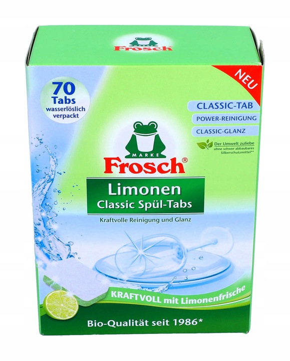 FROSCH Classic Lemon Tabletki do Zmywarki Skuteczne i Biodegradowalne x70