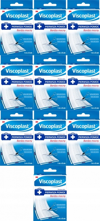 VISCOPLAST Plaster opatrunkowy PRESTOVIS PLUS 1M x 8cm do cięcia x 10 SZT