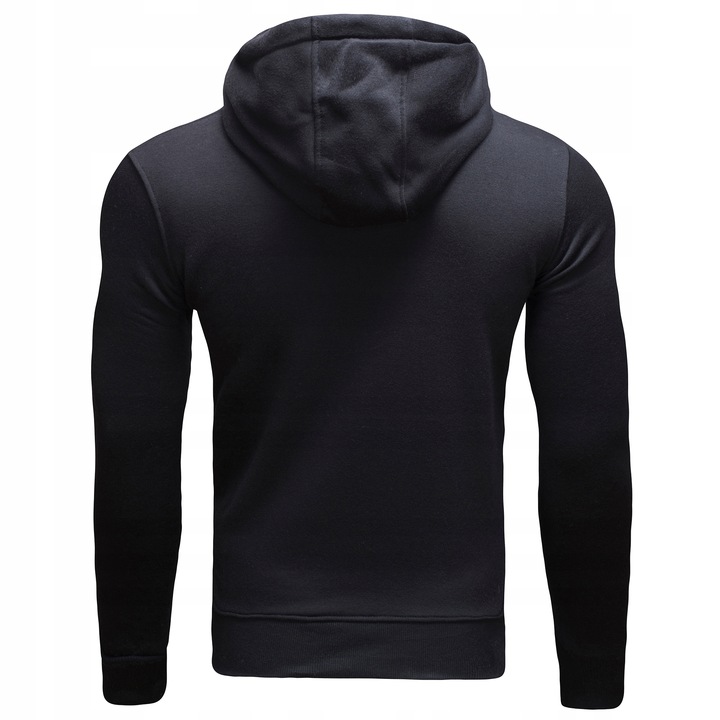 BL08 cza r. XL GŁADKA ROZPINANA BLUZA Z KAPTUREM