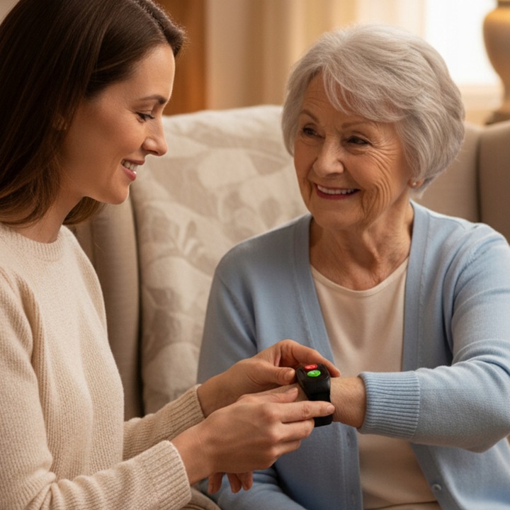 OPASKA DLA SENIORA LOKALIZATOR GPS CZUJNIK UPADKU TĘTNO PRZYCISK SOS