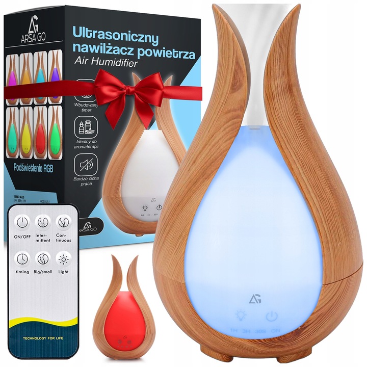 NAWILŻACZ POWIETRZA DYFUZOR ZAPACHOWY AROMATERAPIA LAMPKA NOCNA DLA