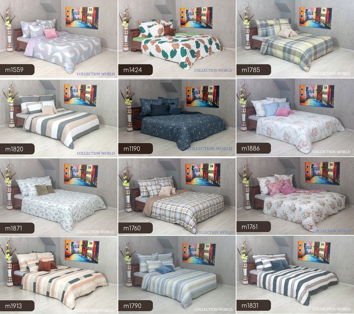 Pościel ELWAY 200x220 Bawełna Satynowa NOWE WZORY miękka dwustronna