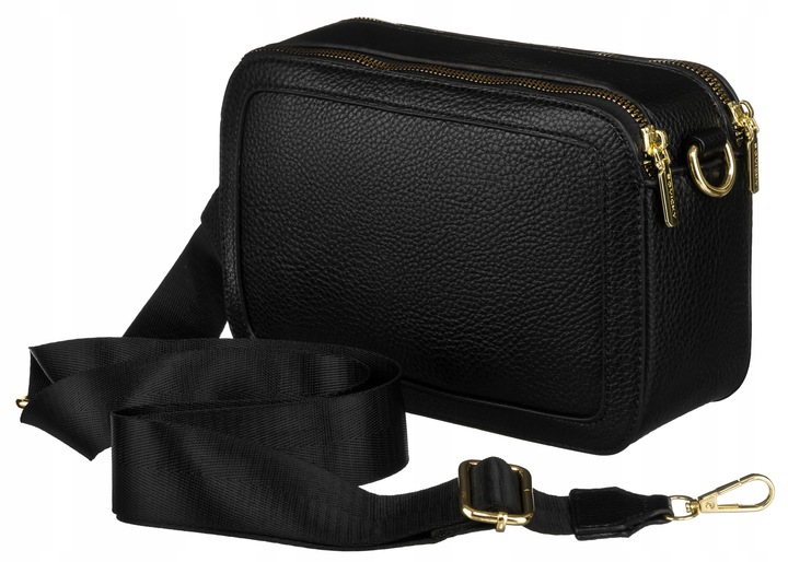 Torebka damska listonoszka na ramię czarna ROVICKY mała torba na pasku