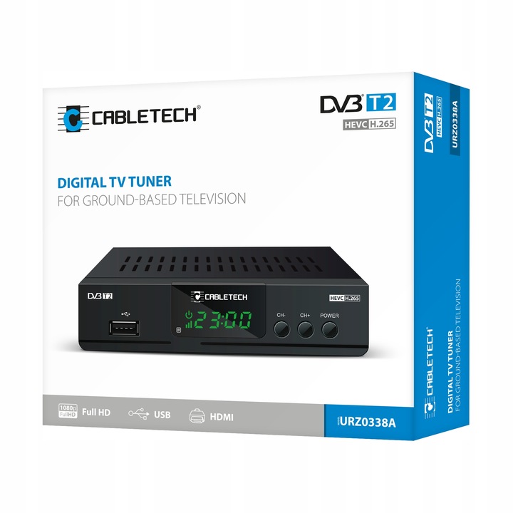 Tuner dekoder TV DVB-T2 H.265 HEVC USB Cabletech