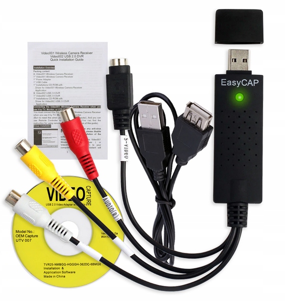 VIDEO GRABBER EASYCAP PRZECHWYT ZGRYWANIE Z kaset VHS NA kamery PC AV USB 3