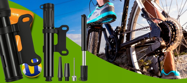 MINI POMPKA ROWEROWA RĘCZNA ALUMINIOWA KOMPAKTOWA DO ROWERU HULAJNOGI 7 BAR
