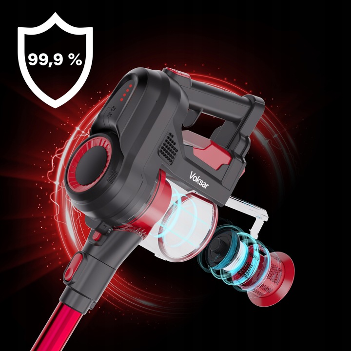 Bezprzewodowy Odkurzacz Pionowy VOKSAR A11s FLEX TUBE LED 5w1 HEPA