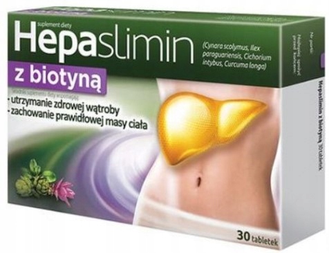Hepaslimin z biotyną WĄTROBA TRAWIENIE 30 tabletek
