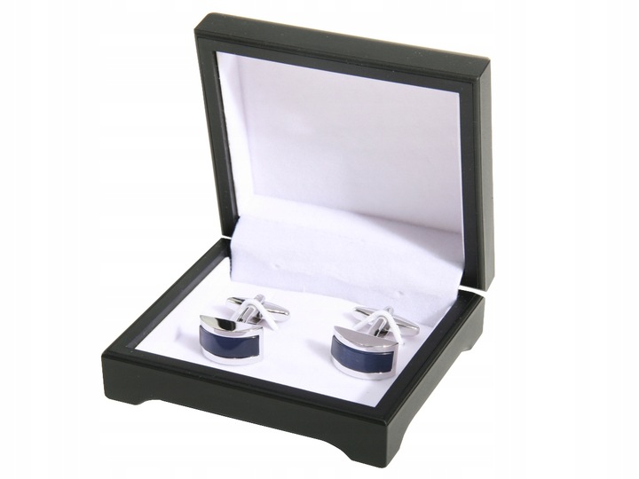 SPINKI DO MANKIETÓW SREBRNE GRANAT MASA W PUDEŁKU (427)