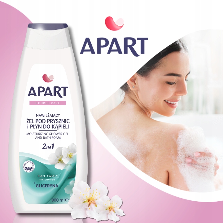 Apart nawilżający żel pod prysznic i Płyn do kąpieli 2w1 MIX Zestaw