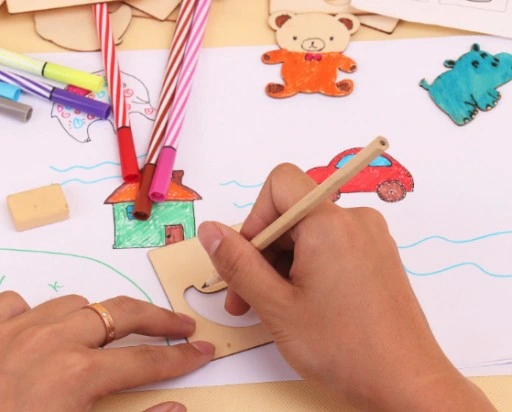 DREWNIANE SZABLONY DO NAUKI RYSOWANIA + PISAKI