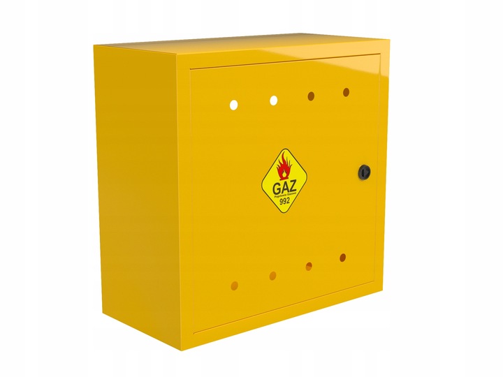 SKRZYNKA GAZOWA 60x60x25 SZAFKA STANDARD NA ZAWÓR GAZ KOLOR ŻÓŁTY