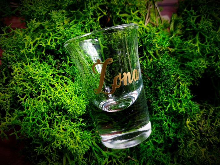 Oszukane kieliszki do wódki na wesele GRUBE DNO 15ml naklejki MĄŻ ŻONA