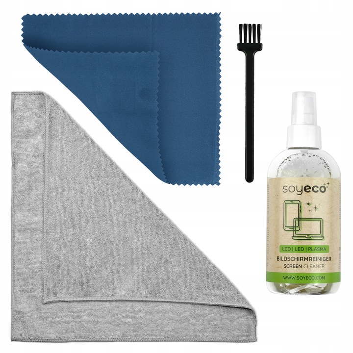 PŁYN DO CZYSZCZENIA EKRANÓW TV LCD LCD MONITORÓW ZESTAW Z MIKROFIBRĄ x2 -
