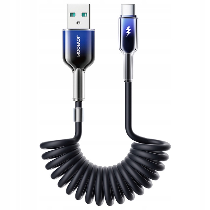 JOYROOM KABEL PRZEWÓD USB DO AUTA CAR PLAY SPIRALNY 3A USB-A/USB-C 1,5m