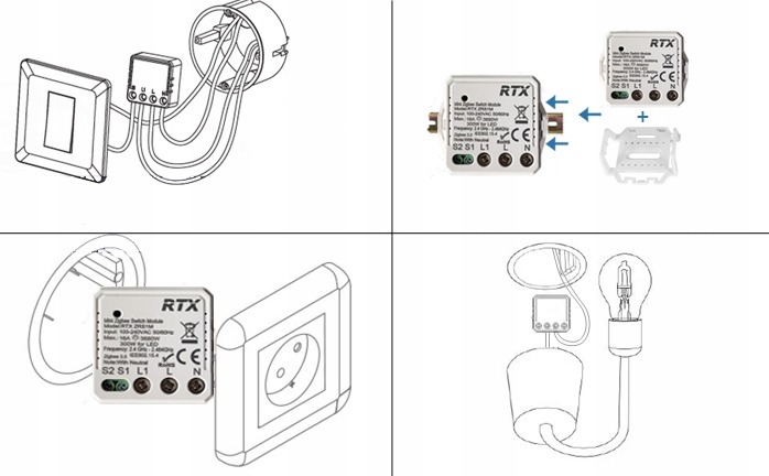 RTX Moduł MINI Przekaźnik Sterownik 16A TUYA ZigBee