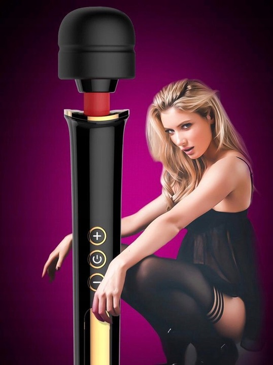 CZARNY MASAŻER ŁECHTACZKI DUŻY WIBRATOR DLA KOBIET - USB