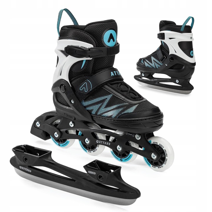 Łyżworolki dziecięce ATTABO 2w1 rolki i łyżwy Kylo L (38-41) Regulowane