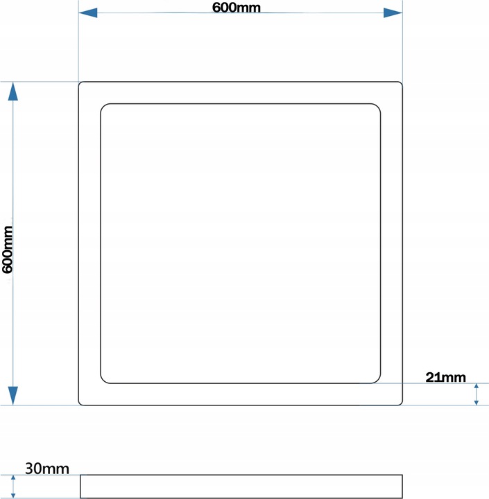 PANEL LED KASETON 60x60 NATYNKOWY 50W CZARNY CCD