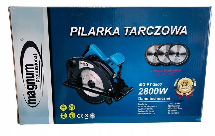 PILARKA TARCZOWA RĘCZNA Z LASEREM PIŁA PRZECINARKA + 3 TARCZE MOCNA