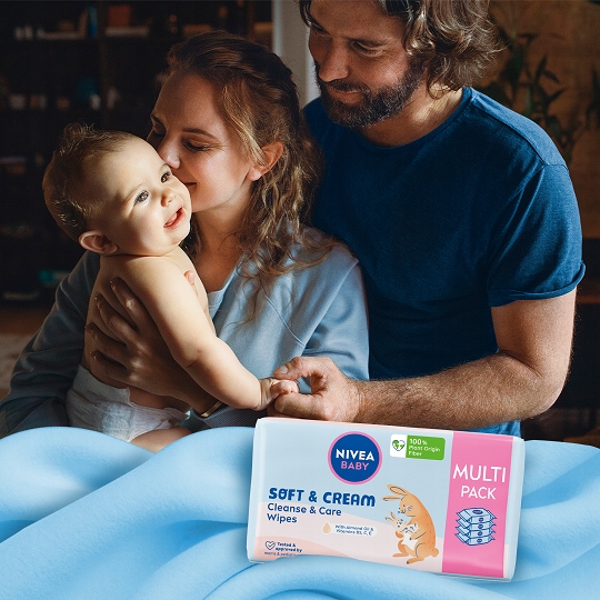 NIVEA BABY Chusteczki nawilżane Biodegradowalne Soft & Cream 8 x 57 szt.