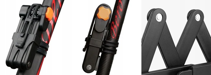 ZAPIĘCIE ROWEROWE DO ROWERU SKŁADANE BLOKADA SZYFR UTWARDZANA STAL