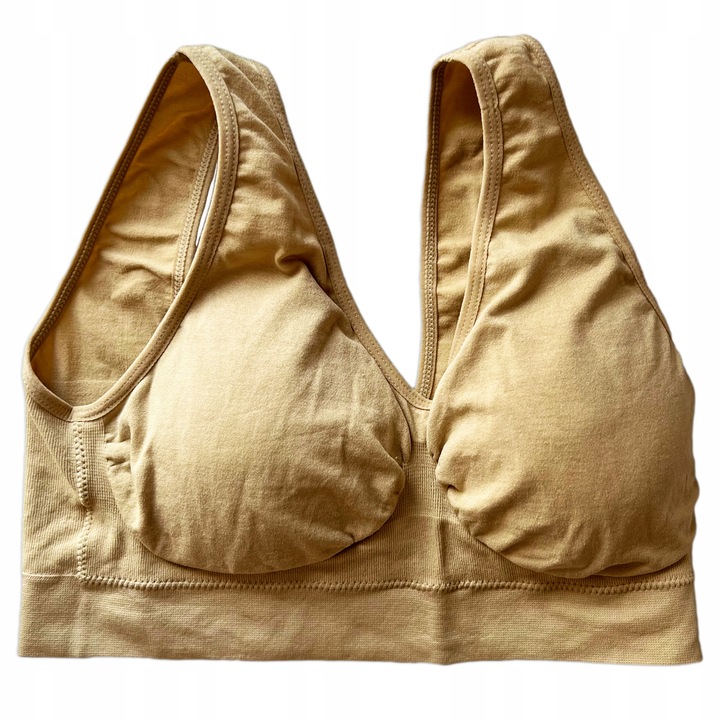 3-pak Biustonoszy Bezszwowych bez Zapięć i Fiszbin z Push-up Wkładkami, L