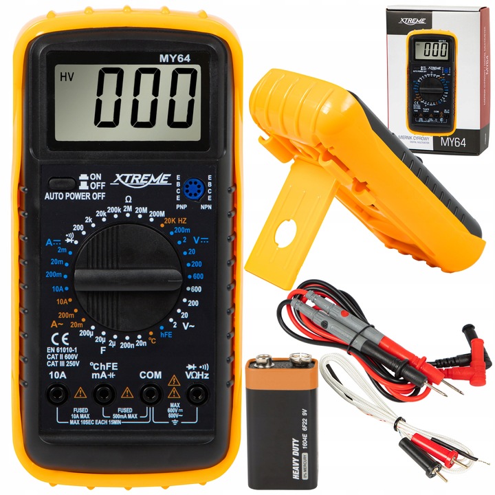 PROFESJONALNY MULTIMETR MIERNIK CYFROWY PRĄDU TEMPERATURY SONDA