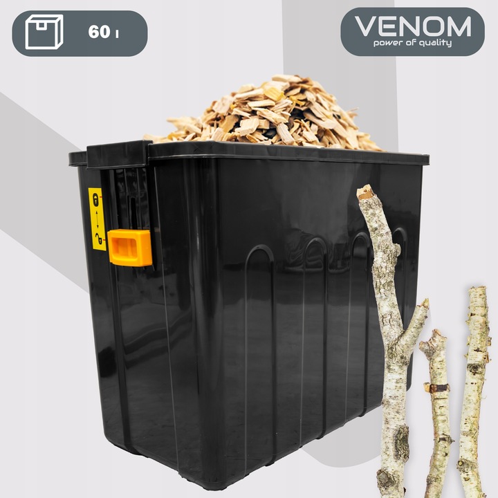 ROZDRABNIACZ ELEKTRYCZNY RĘBAK DO GAŁĘZI PRO MOCNY SILNIK ZBIORNIK 60L