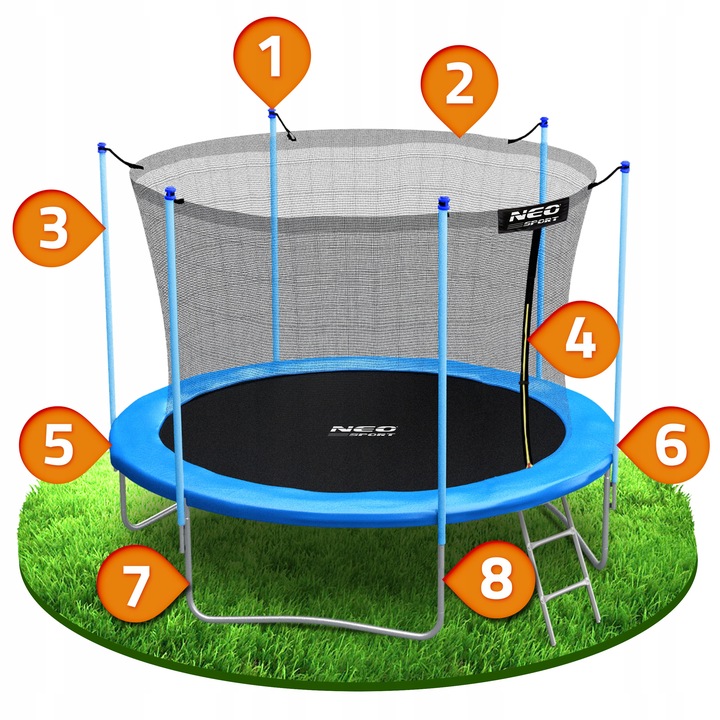 TRAMPOLINA OGRODOWA 252cm 8ft NEOSPORT model 2024