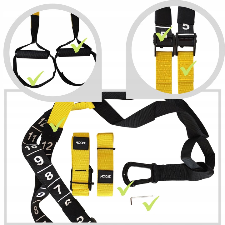 TAŚMY DO ĆWICZEŃ TRX PRO PASY TRENINGOWE PODWIESZANE Z MIARKĄ CROSSFIT HQ