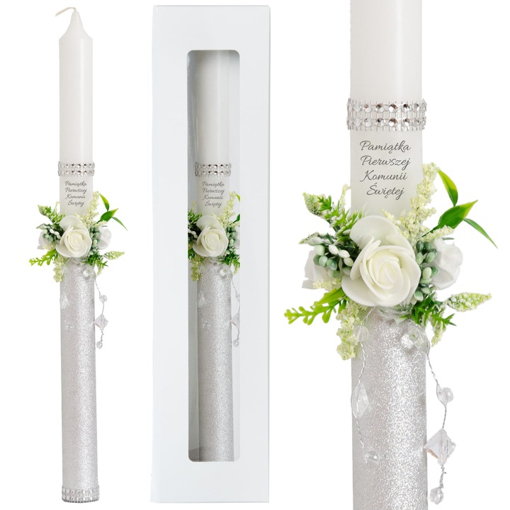 Świeca do I Komunii Świętej ręcznie zdobiona Uniwersalna SK-20KU