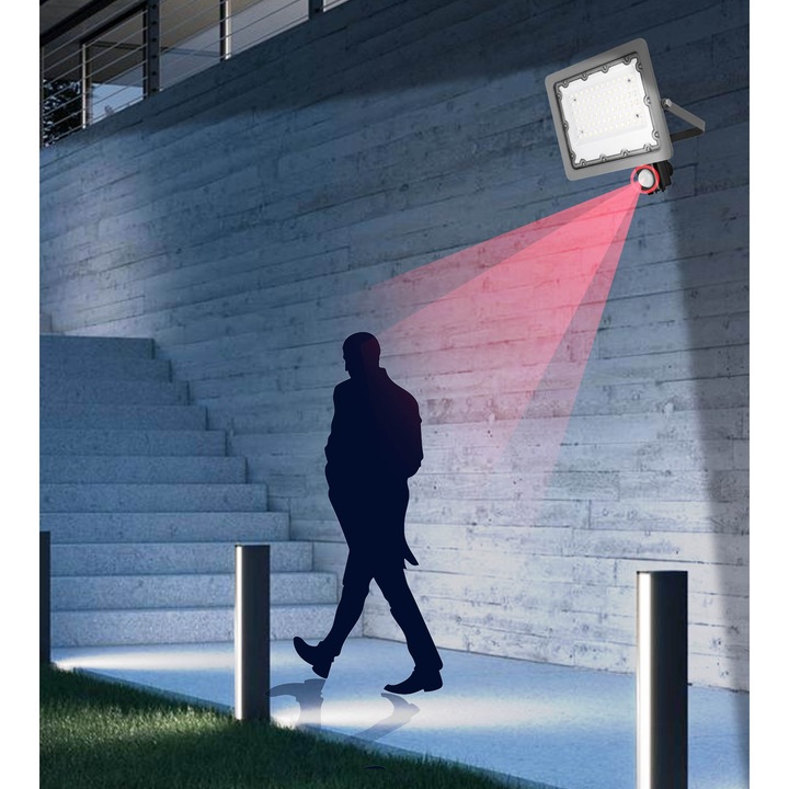 Halogen reflektor naświetlacz LED 100W z czujnik ruchu zmierzchu
