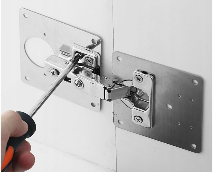 30x PŁYTKA DO NAPRAWY WYRWANYCH ZAWIASÓW MEBLOWYCH SZAFEK ZESTAW