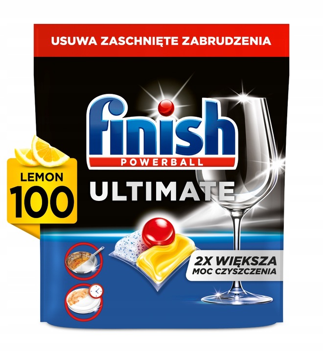 FINISH ULTIMATE ALL IN ONE KAPSUŁKI DO ZMYWARKI POWERBALL LEMON 200 SZTUK