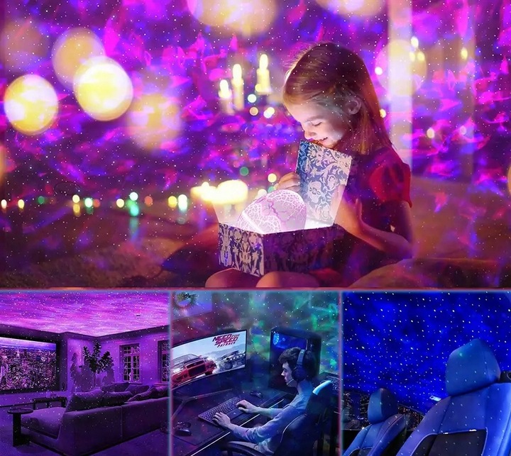 PROJEKTOR GWIAZD LAMPKA NOCNA RZUTNIK LED JAJO DINOZAURA DLA DZIECI PREZENT