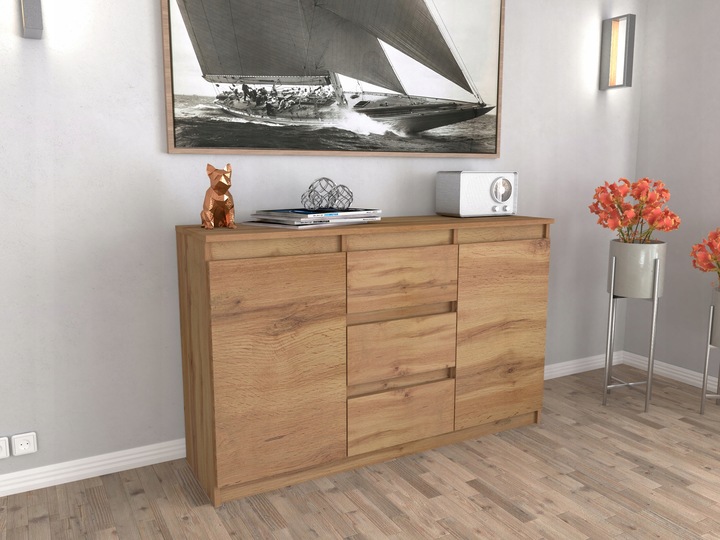 Komoda ANTRACYT WOTAN z szufladami Duza Szafka AGA 120cm do Sypialni