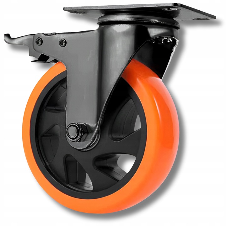 ZESTAW JEZDNY KÓŁ 125MM KÓŁEK KOŁA OBROTOWE Z HAMULCEM 400 KG DO WÓZKA