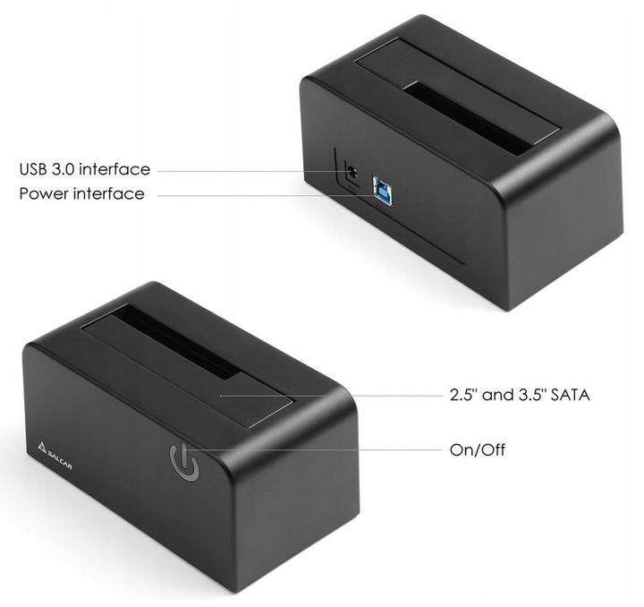 STACJA DOKUJĄCA DO DYSKÓW TWARDYCH 2,5" 3,5" USB 3.0 SATA II SATA III