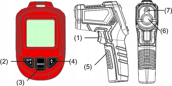 PIROMETR TERMOMETR LASEROWY BEZDOTYKOWY NA PODCZERWIEŃ EMISYJNOŚĆ -50 +950°