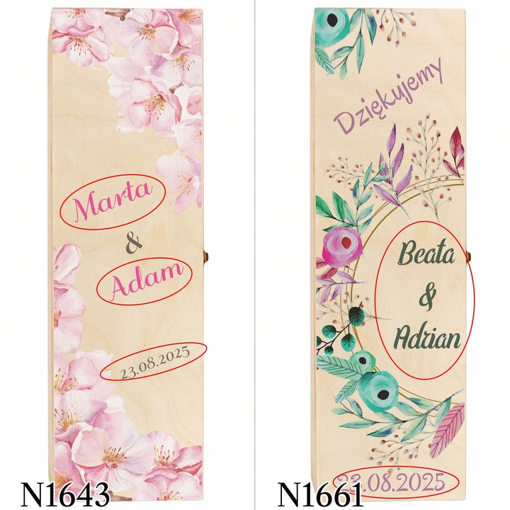 SKRZYNKI WINO PODZIĘKOWANIA DLA ŚWIADKA ŚWIADKOWEJ