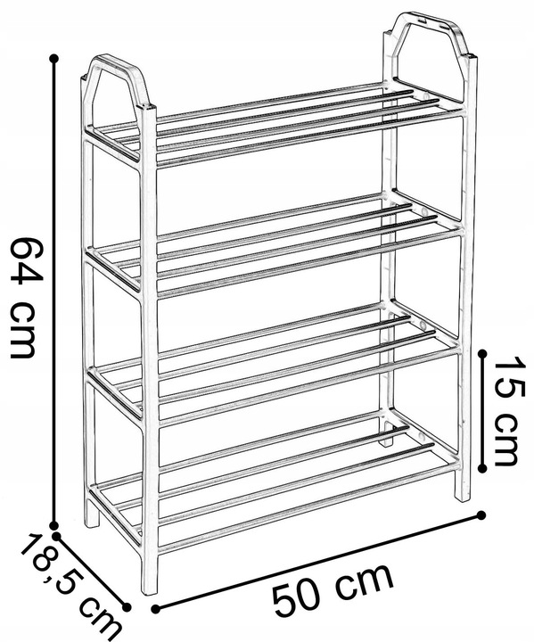 SZAFKA NA BUTY OBUWIE PÓŁKA REGAŁ STOJAK LOFTOWY DO PRZEDPOKOJU CZARNY