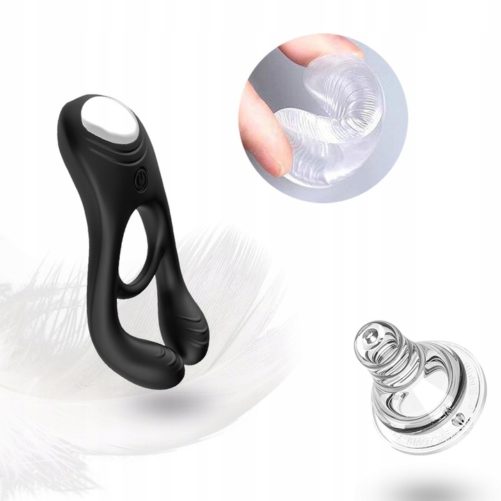 WIBRUJĄCY PERŚCIEŃ NA PENISA RING WIBRATOR DLA PAR nakładka DO ŁECHTACZKI
