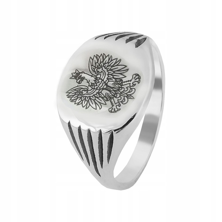 Sygnet srebrny pr. 925 Elegancki Pierścień Polerowany + Grawer | r. 22