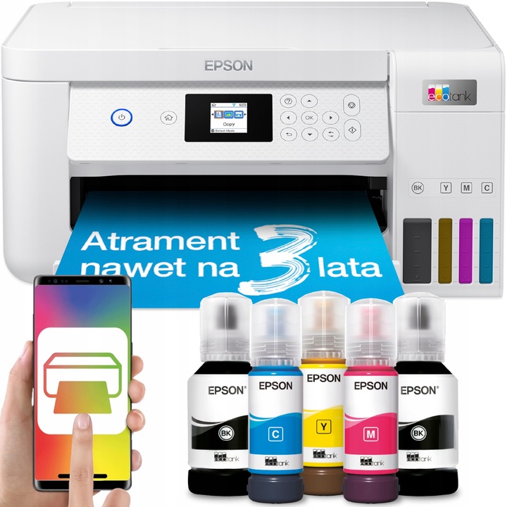 Drukarka Epson EcoTank Urządzenie 3w1 Skaner Druk KOLOR DUPLEX WIFI + TUSZE