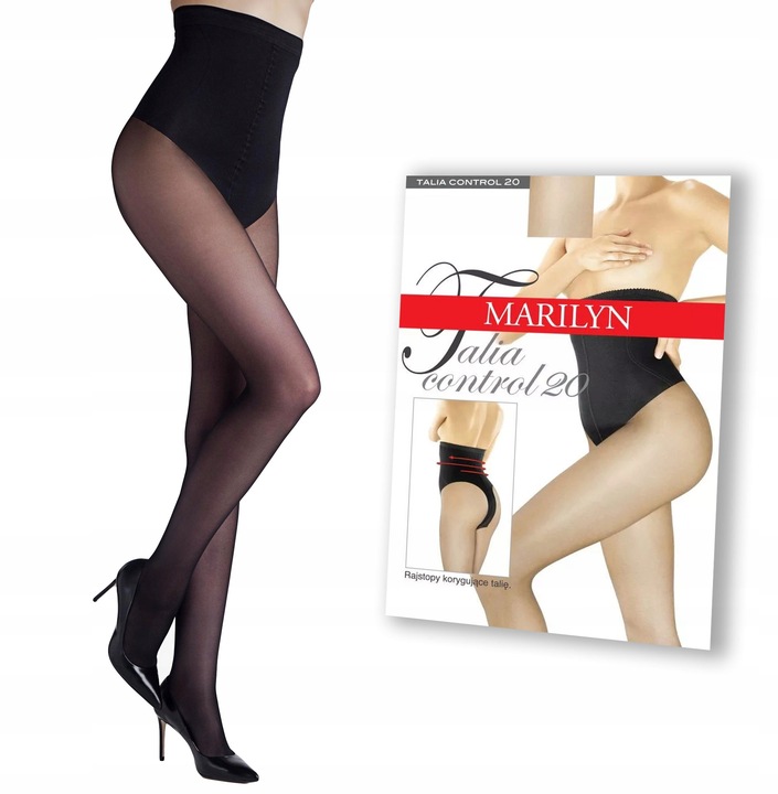 Rajstopy gładkie Marilyn Talia Control 20den czarny Nero rozmiar 3