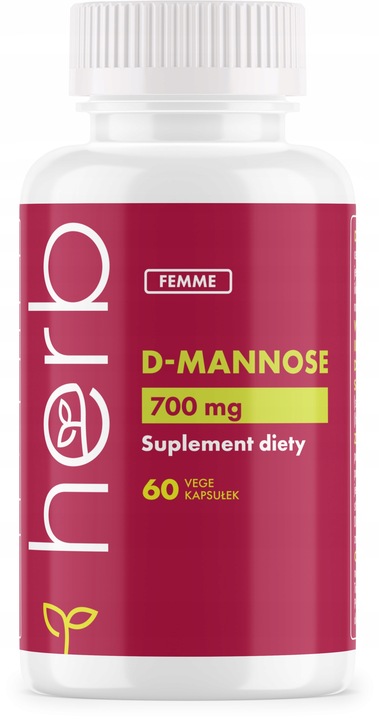 HERB D-Mannoza 700mg 60 kapsułek ZDROWY PĘCHERZ UKŁAD MOCZOWY D-MANNOZA