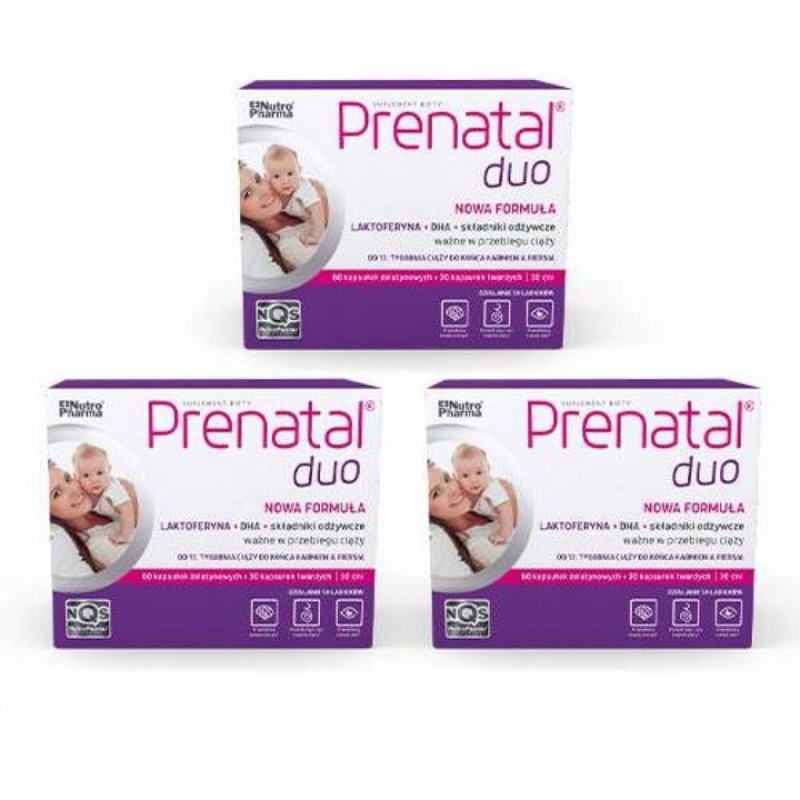 Zestaw 3x Prenatal DUO, 60kaps.+ 30kaps.